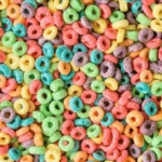 Colorful breakfast cereal
