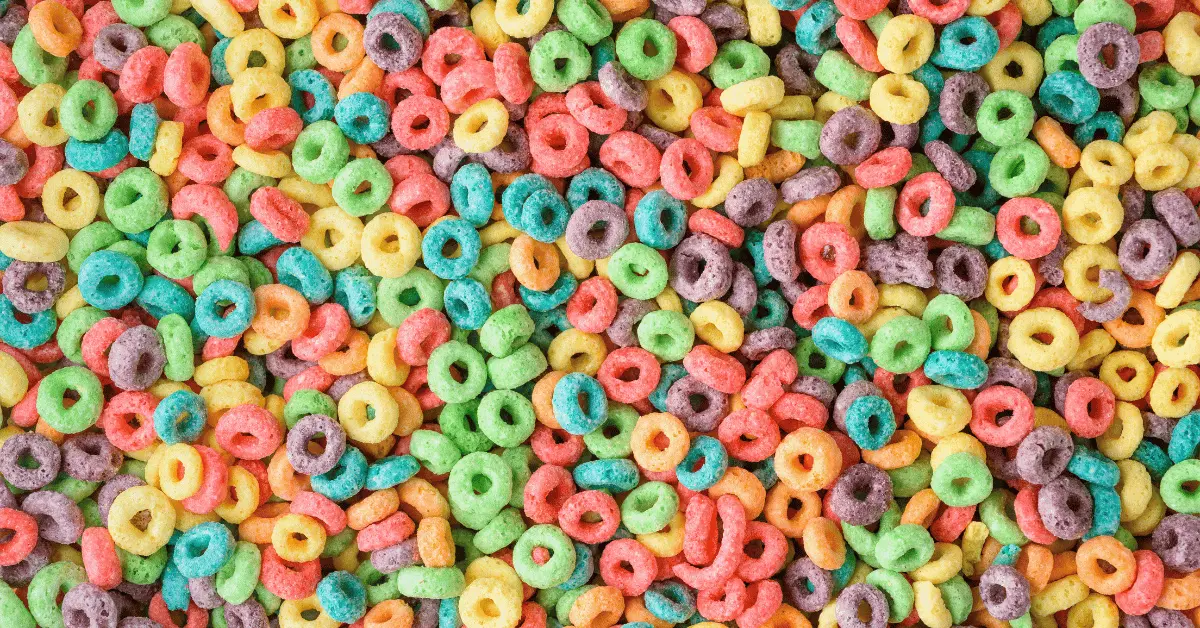 Colorful breakfast cereal